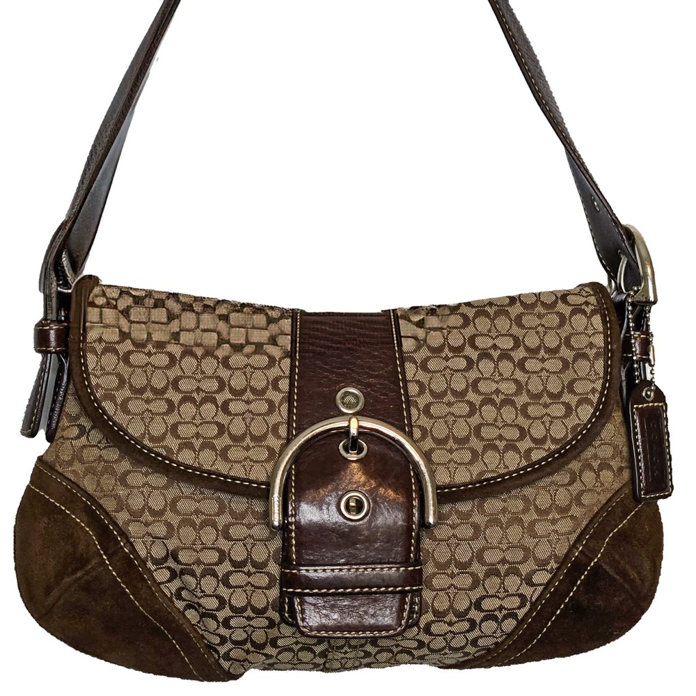 Coach Brown and Tan Shoulder Bag